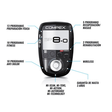 electroestimulador Compex SP 8.0 características