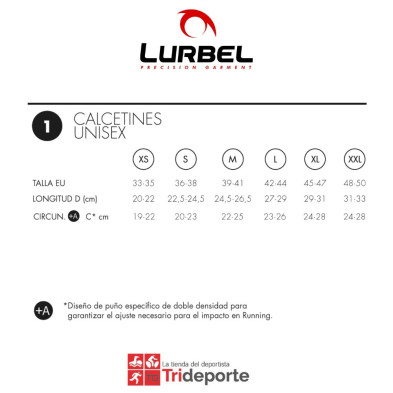 tallaje calcetines Lurbel unisex