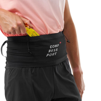 Cinturón de trail compressport Free Belt Pro Black bolsillos de almacenamiento