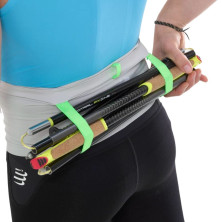 Cinturón de trail Compressport Free Belt Pro Gray Violet/ Neon Green portabastones
