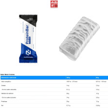 Barrita Nutrinovex Proteinbar Black Cookies tabla nutricional