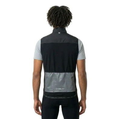 Chaleco Nalini New Gara Vest hombre Black tres bolsillos confeccionados con tejido reflectante