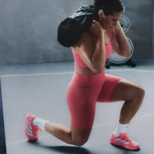 Zapatillas Adidas Adizero Dropset Pro mujer Solar Turbo Frozen Purple Lucid Pink para el gimnasio y training corto