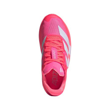 Zapatillas Adidas Adizero Dropset Pro mujer Solar Turbo Frozen Purple Lucid Pink plateado blanco