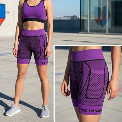 Malla corta Hanker Akasha 2.0 mujer Morado ideal para running , trail y fitness
