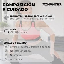 Sujetador deportivo Hanker Top cruzado Seka Verde composición y cuidado