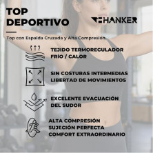 Sujetador deportivo Hanker Top cruzado Seka lila diseño técnico