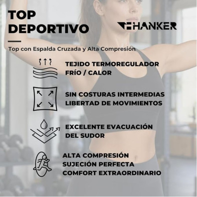 Sujetador deportivo Hanker Top cruzado Seka lila diseño técnico