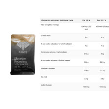 Monodosis Fanté Recovery drink Glycogen 70g Vainilla tabla nutricional