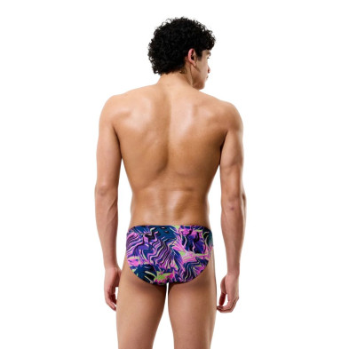 Bañador slip Speedo Club Training Printed Brief hombre Pink/ Navy entrenamientos intensivos frecuentes