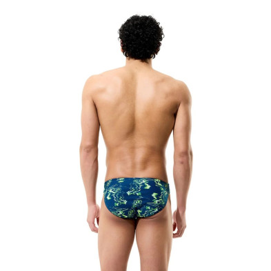 Bañador slip Speedo Club Training Printed Brief hombre Green Navy entrenamientos intensivos frecuentes