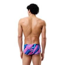 Bañador slip Speedo Club Training Printed Brief 12,7cm hombre Blue/ Pink entrenamientos intensivos frecuentes