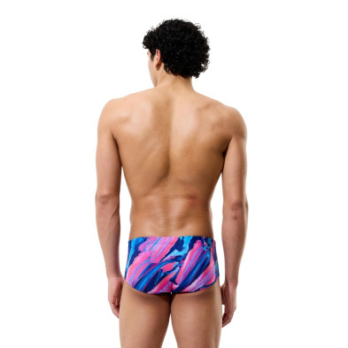 Bañador slip Speedo Club Training Printed Brief 12,7cm hombre Blue/ Pink entrenamientos intensivos frecuentes