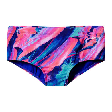 Bañador slip Speedo Club Training Printed Brief 12,7cm hombre Blue/ Pink