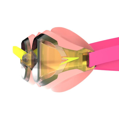 Gafas de natacion Speedo Fastskin Speed Socket 2.0 Mirrored Neon Melon Vermillion Gold estilo llamativo. Rosa naranja oro