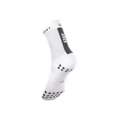 Calcetines Compressport Pro Racing V4.0 Run High Stay Behind Black Dos líneas de 3D.Dots añaden protección