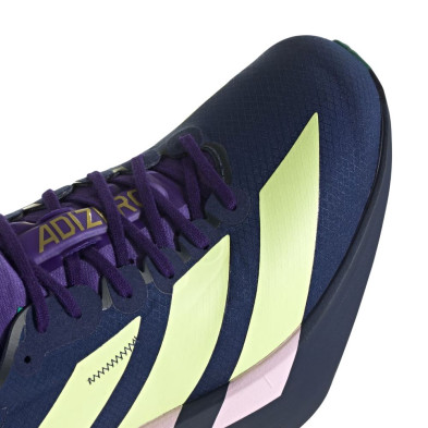 Zapatillas Adidas Adizero Adios Pro 4 Hombre Dark Blue Yellow Tint Clear Pink tecnología lighstrike pro
