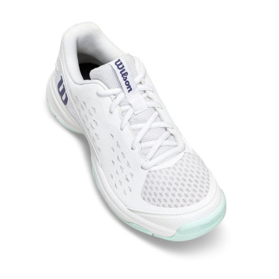 Zapatillas Wilson Rush Pro L Junior Tennis Unisex White/ Bay/ Skipper Blue ligera y transpirable