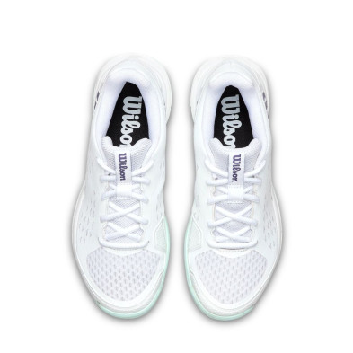 Zapatillas Wilson Rush Pro L Junior Tennis Unisex White/ Bay/ Skipper Blue cuello acolchado