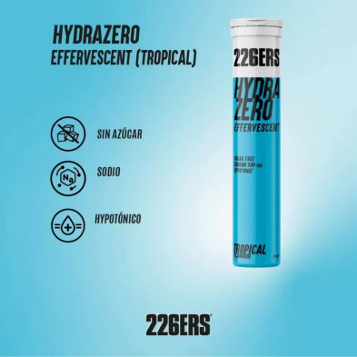 Tabletas efervescentes 226ers Hydrazero Tropical sin azucar con sodio e hipotónico