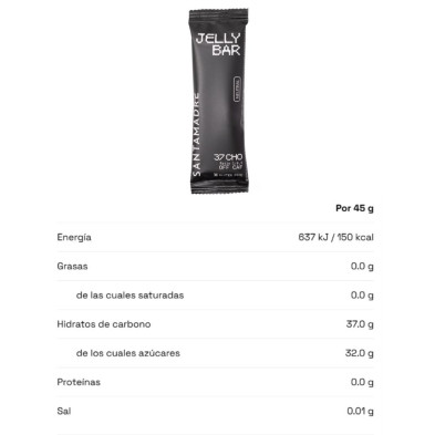 Barrita de gominola Santa Madre Jelly Bar 37CHO OFF CAFF Neutral tabla nutricional
