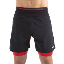 Pantalón Corto Técnico 2 en 1 Extreme negro-rojo