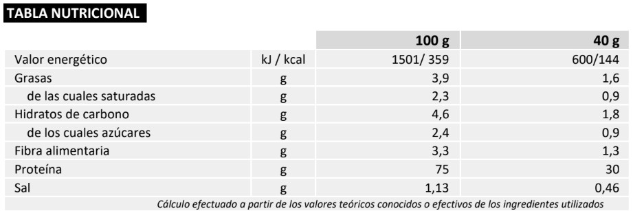 tabla nutricional multiphase choco