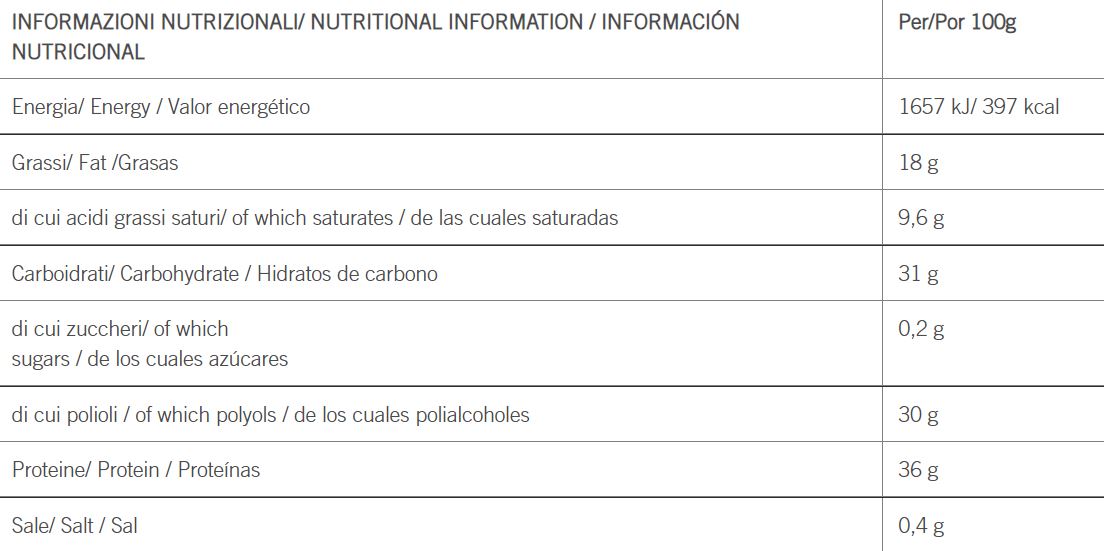Enervit barrita The Protein Deal información nutricional