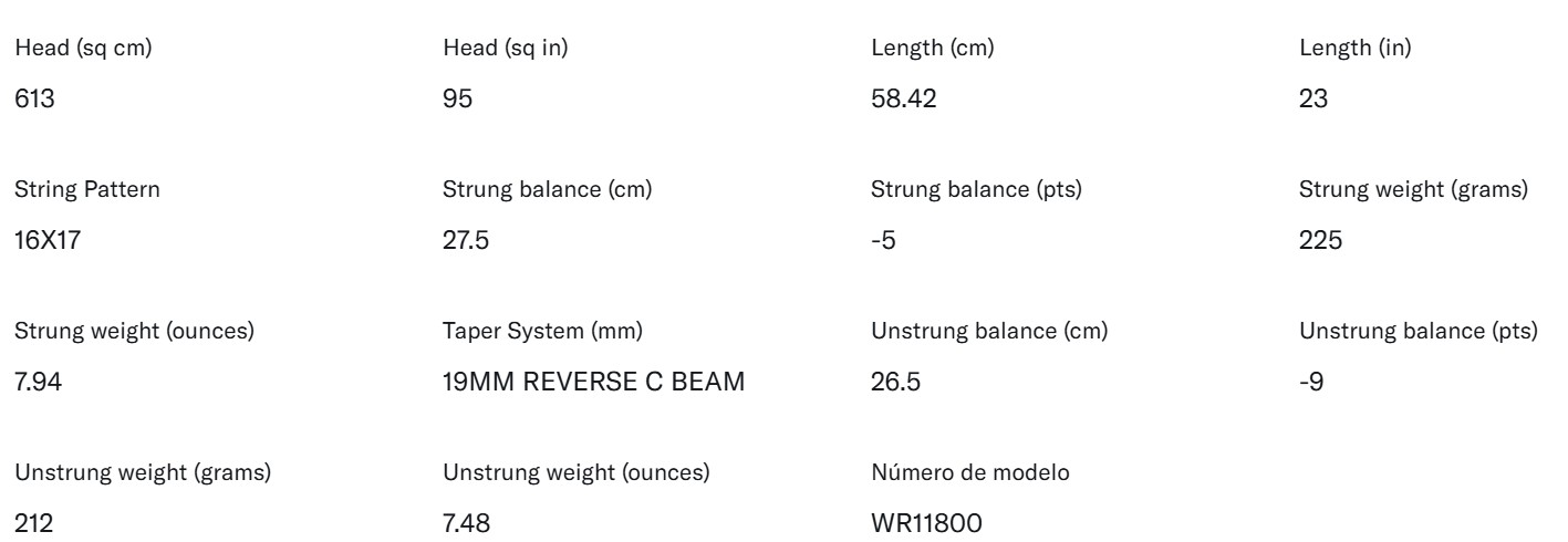 Características raqueta ilson Pro Staff Precision Jr 23