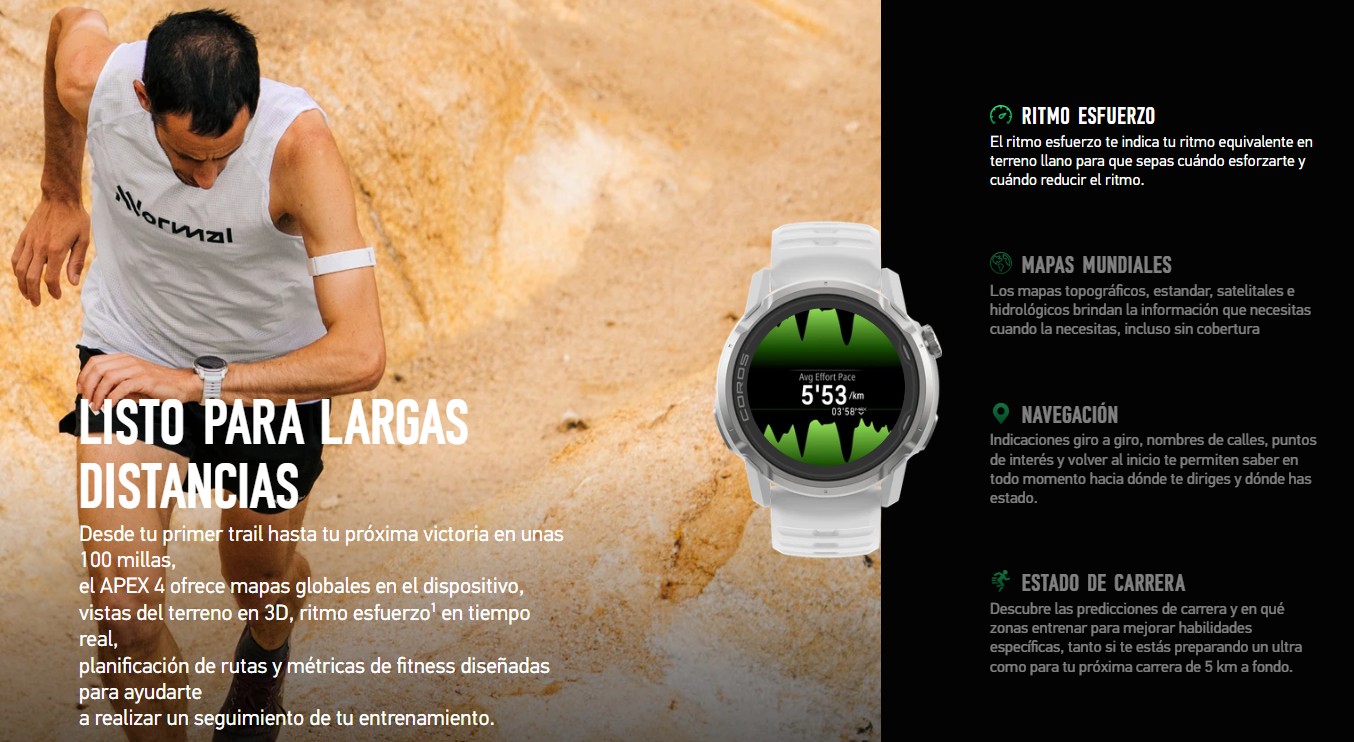 Coros Apex 4 características Trail