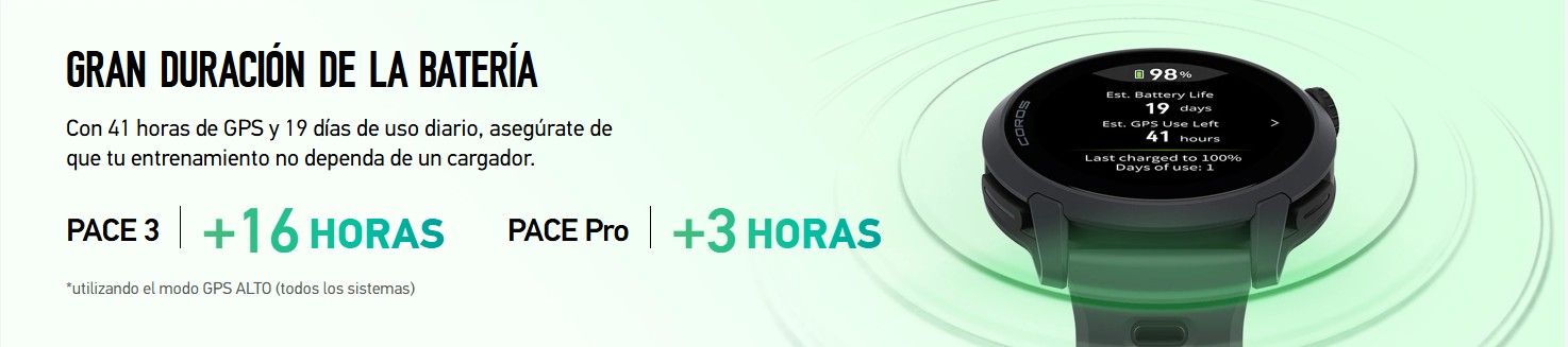 COROS PACE 4 DURACIÓN BATERIA
