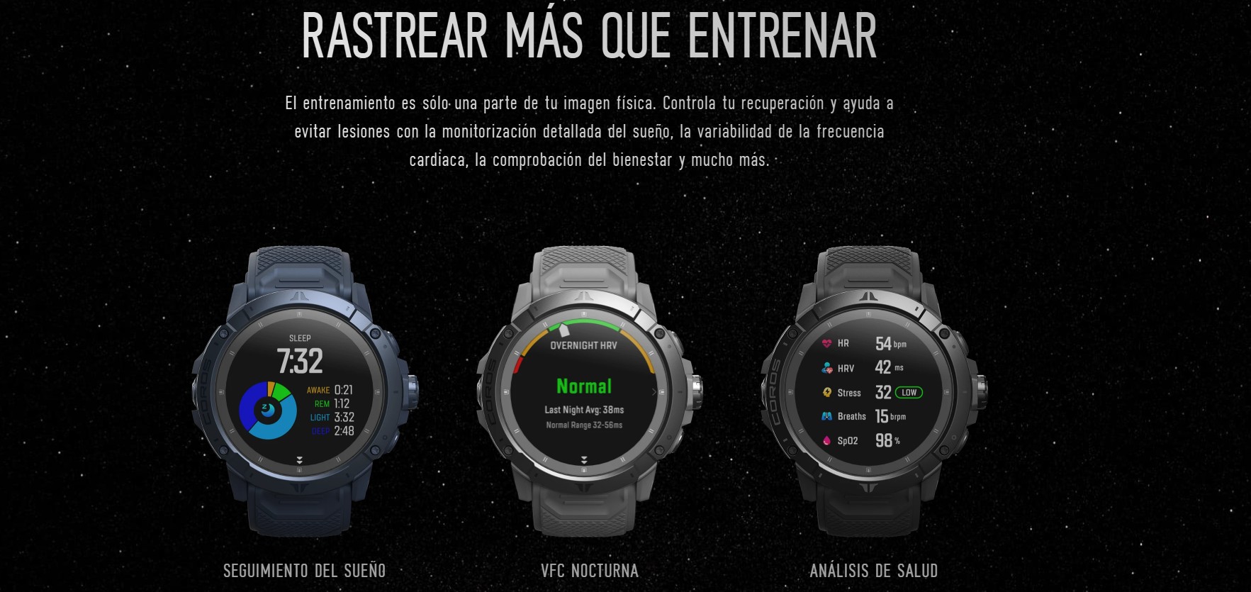 rastrear más que entrenar con Coros Vertix 2S