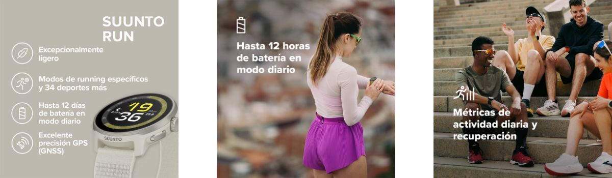 suunto run frost gray funciones básicas