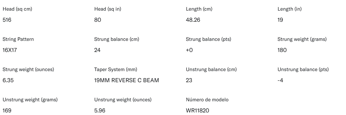 Especificaciones raqueta wilson pro staff precision jr 19