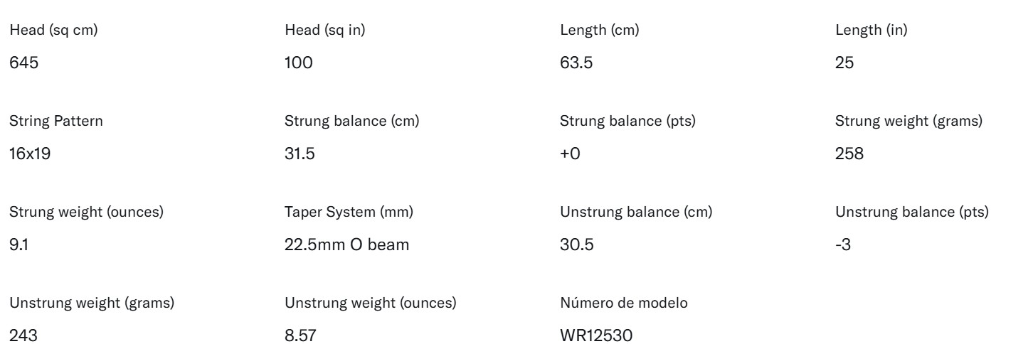 especificaciones raqueta blade feel comp junior 25