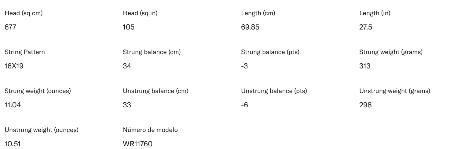 especificaciones Wilson Blade Feel RXT