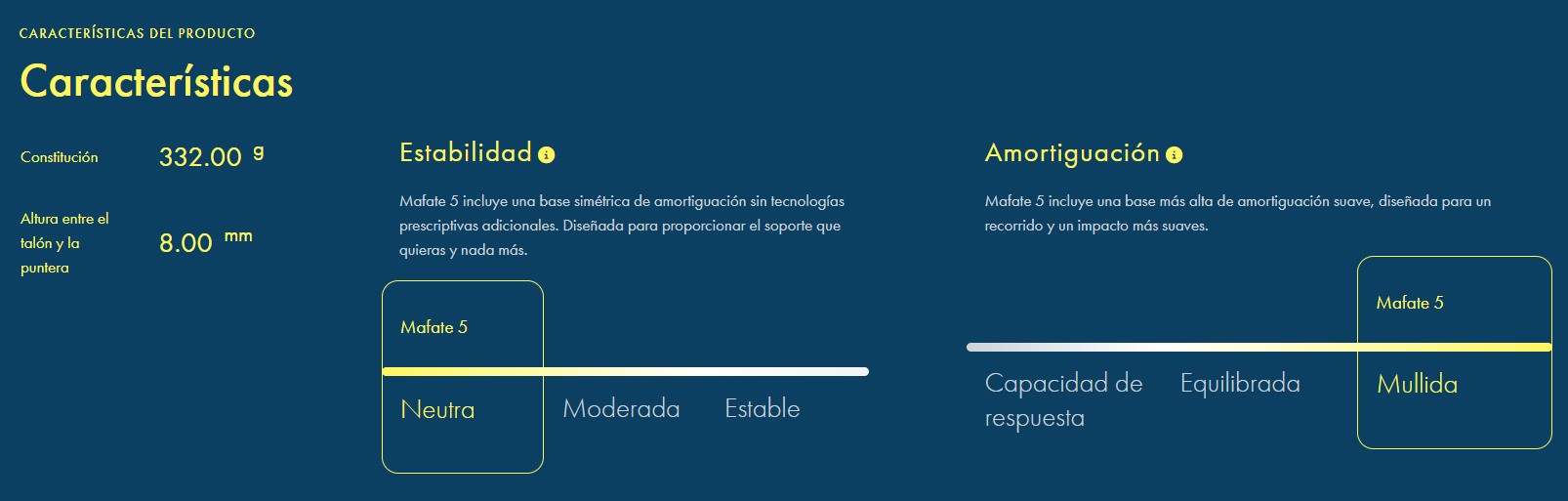 mafate 5 características principales